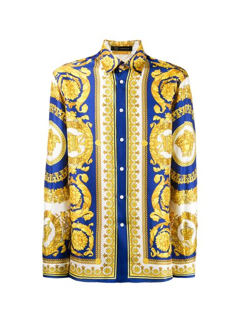 camicia versace con tigre|Camicie VERSACE Uomo .